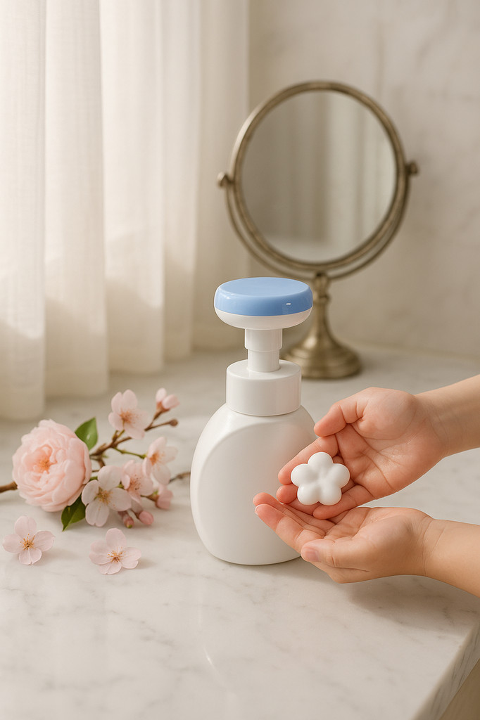 300ml Flower Dispenser Liquid Soap Floral Foam Hand Soap Bottle Pump Floret Bubbler Children Plastic Pressing Type Head Bottling