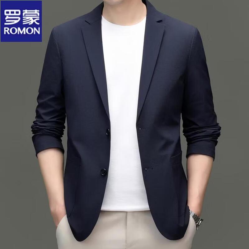 ROMON Men s Ice Silk Casual Blazer L