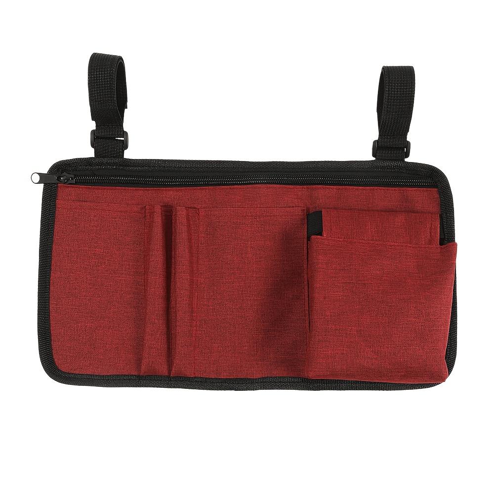 Oxford Cloth Wheelchair Storage Bag Multi Pocket Zipper Side Pouch For Barber Makeup Brush Home Travel Daily Organizer