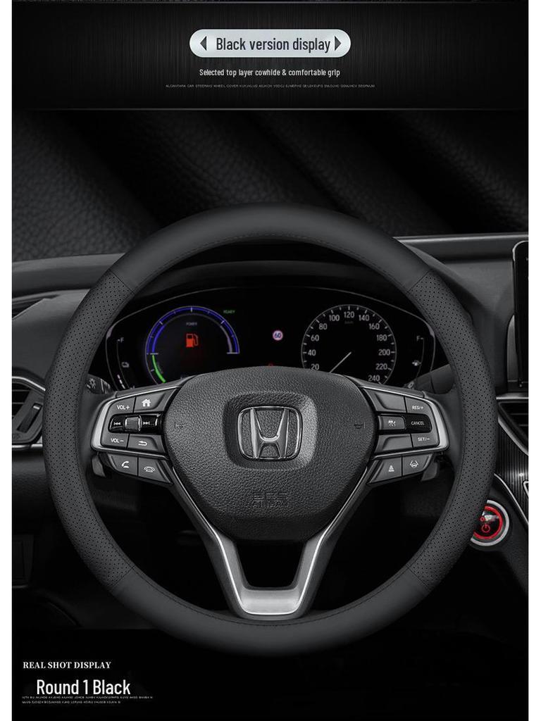 Honda Genuine Leather Steering Wheel Cover: Fits Accord, Civic, CRV, Haoying, Binzhi, XRV, Ultra-thin, Anti-slip.