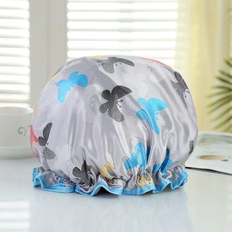 Double Waterproof Shower Cap Shampoo Hair Bath Makeup Head Cover