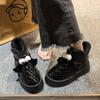 Cute Cartoon Warm Thickened Velvet Snow Boots Women's Winter New Korean Version Versatile Thick-soled Muffin Short Boots