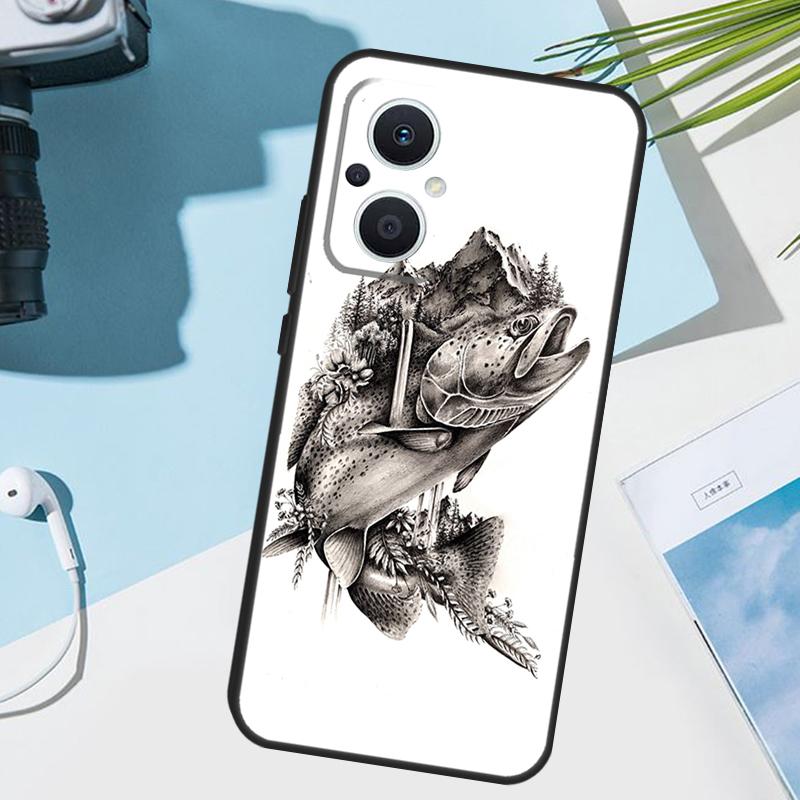Vintage Trout Fishing Cover For OPPO Reno 13 F 10 11 12 14 Pro 11F 12F 14F 7 8 Lite OPPO Find X9 X8 X5 X6 Pro Case