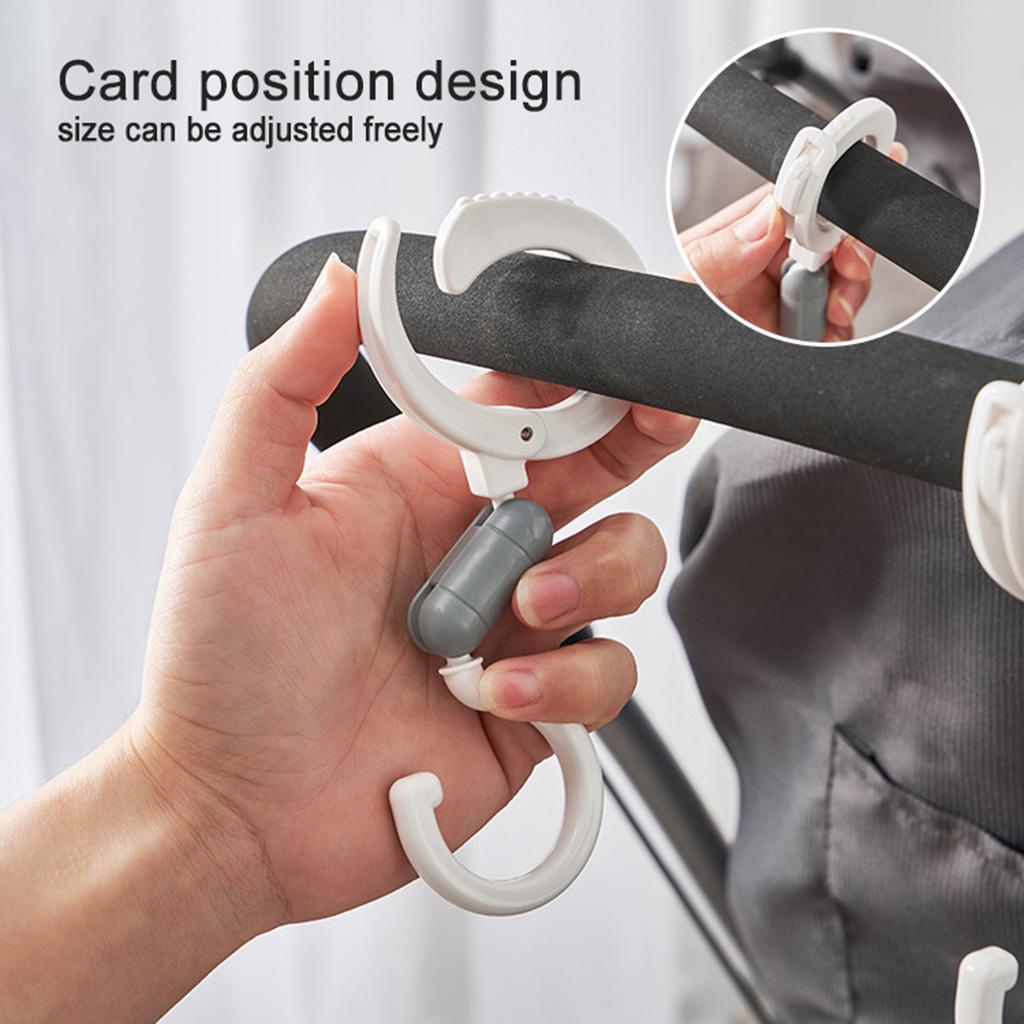 1/2 Stück Mommy Bag Haken Baby Kinderwagen Haken Clips 360 Grad Drehbar Haken Praktisches Kinderwagen Zubehör für Mama