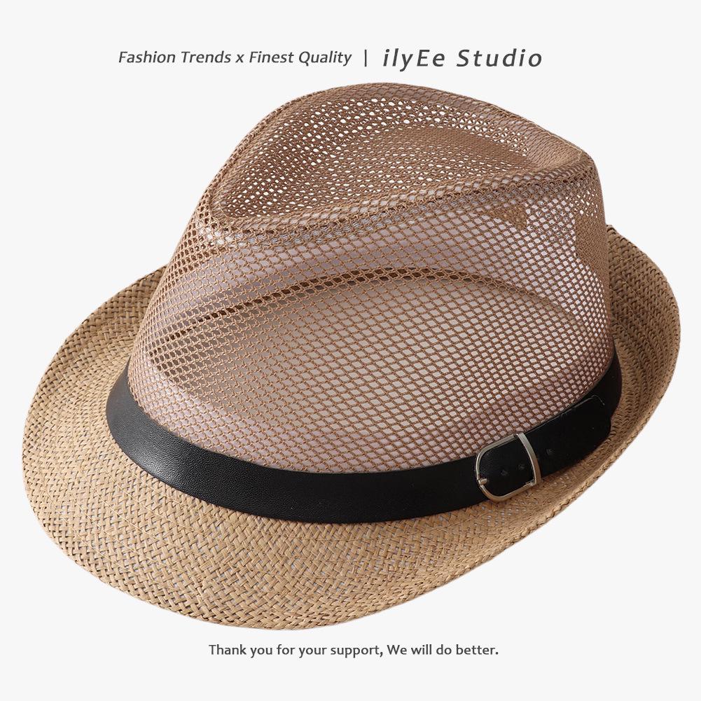 Men's and Women's Summer Straw Fedora - Sunshade Panama Beach Hat with Sunscreen Protection