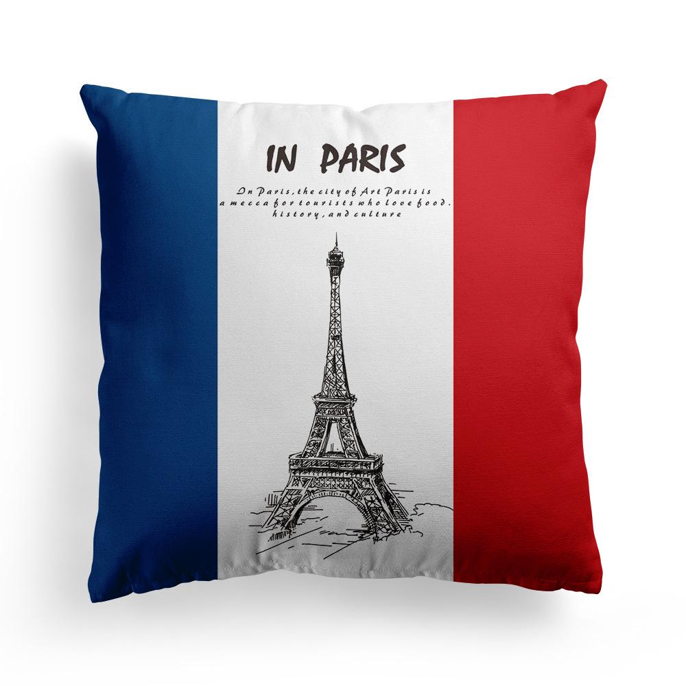Sofa Pillow Case Does Not Include Pillow Core Living Room European-style Rice-shaped National Flag Mediterranean Bay Window Pillow British Style