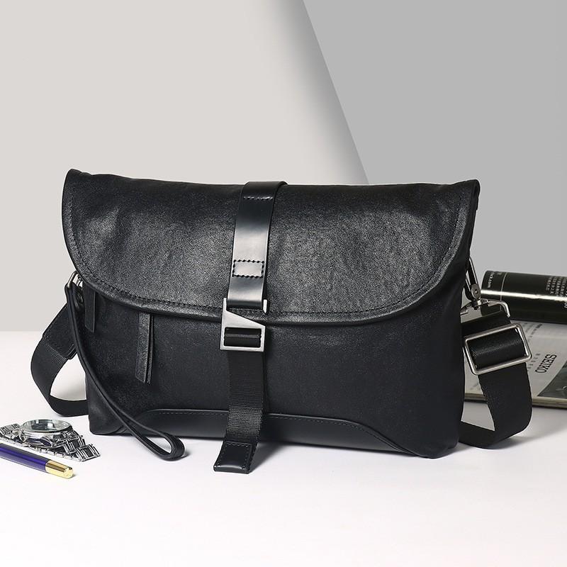 Men s Shoulder Bag Leather Waterproof Casual Trendy Brand Fashionable High-end Single Diagonal Style
