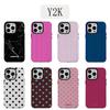 Luxury Y2K Polka Dots Phone Case for iPhone 17 16e 16 15 14 13 12 11 X XS XR XSMAX 7 8 Air Pro Max Plus Luxury Double-layer