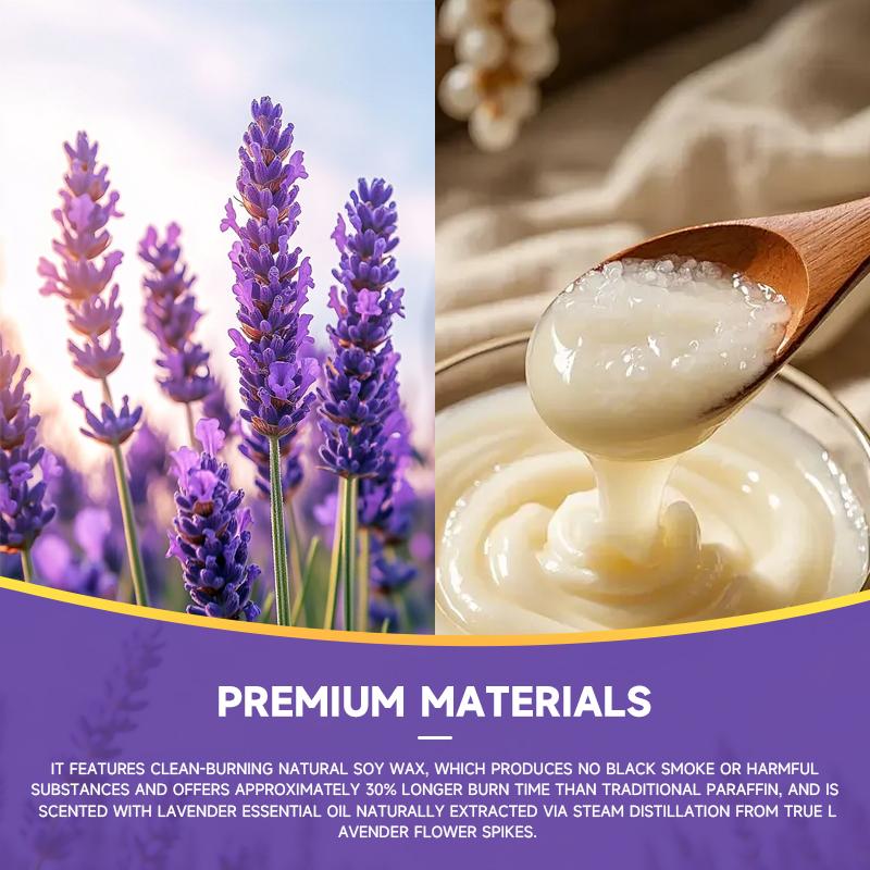 Lumânări Parfumate cu Lavandă - Lumânare Aromaterapie cu Cristale Înăuntru, Lumânări Parfumate pentru Casă, Cadouri de Ziua de Naștere Lumânare de Ziua Îndrăgostiților.