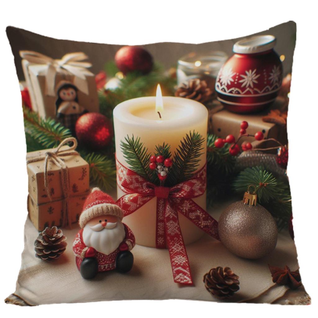 3D Print Christmas Throw Pillowcase - Festive Decor for Sofa  & Living Room 45*45cm (without pillow core)