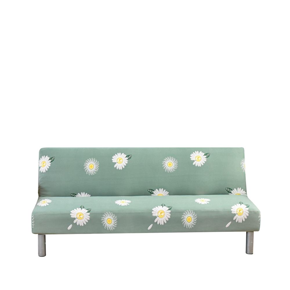 

Bed Cover Without Armrest Flexible Decorative Seat Furniture Sofa Cover Family Space Print Leaves Folding Sofa S(120-150cm)