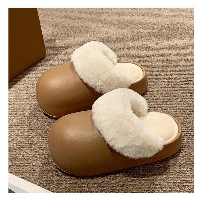 Slippers for Women Fluffy Winter House Waterproof Shoes Plush Soft Cotton Slippers House Indoor
