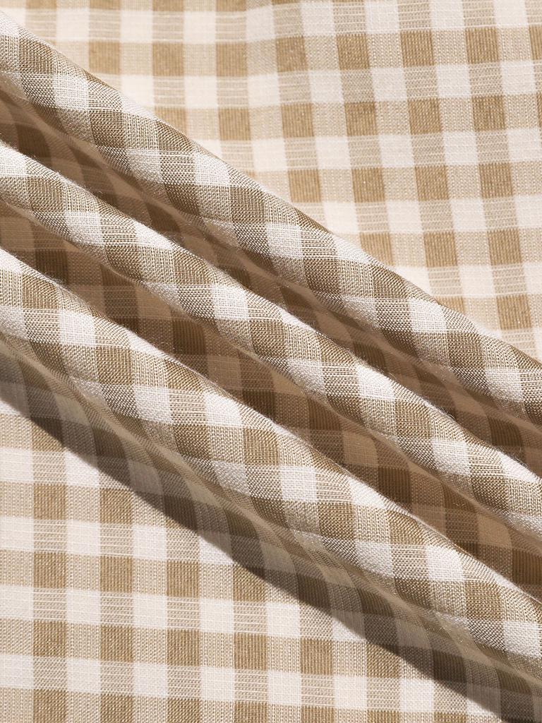 Sinseuden Karokaro-Träger-Maxikleid Beige