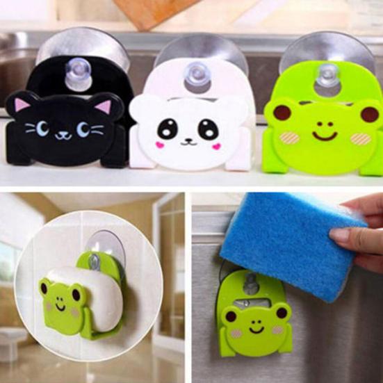 Cartoon Frosch Katze Saugnapf Schwamm Handtuchhalter Küche Badezimmer Lagerregal