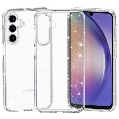 Voor Samsung Galaxy A35 5G Hoesje PC+TPU Krasbestendig Glanzende Glitter Mobiele Telefoonhoes