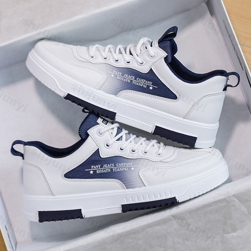 Fashion Versatile White Shoes Men New 2025 Summer Casual Breathable Mesh Board Shoes Fashionable Sports Height Increasing Casual Sneaker