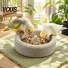 Pumice Perch Feeding Dish Stone Parrot Bowl, Spill Proof Bird Water Bowl Food Dish, Cage Feeder for Cockatoo Cockatiel Conure Parakeet Small Accessory