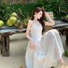 Seaside Wear Holiday Style V-neck Suspender French First Love Lace Small White Dress Beautiful Super Good-looking Backless Dress