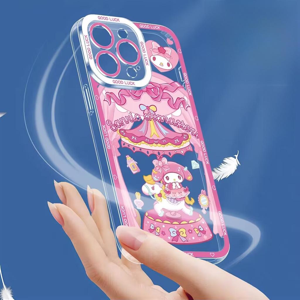 Sanrio Lovely Kuromi Melody Case For Xiaomi MI 15T Pro POCO F7 X7 X6 F5 X4 GT M4 Pro 5G Transparent INS Soft Phone Casing