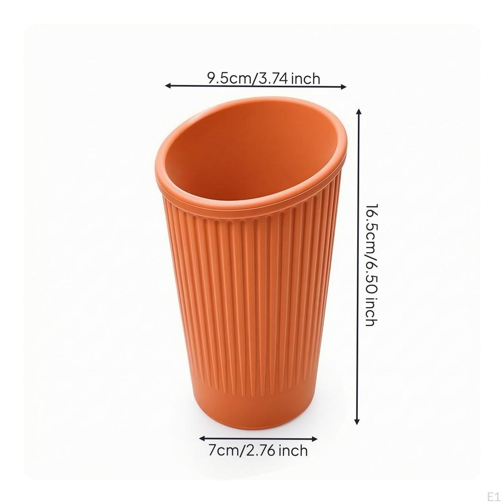 Sauce Cup Ribbed Dipping Tapered Salad Dressing Container for Picnic, Desk, Car Orange