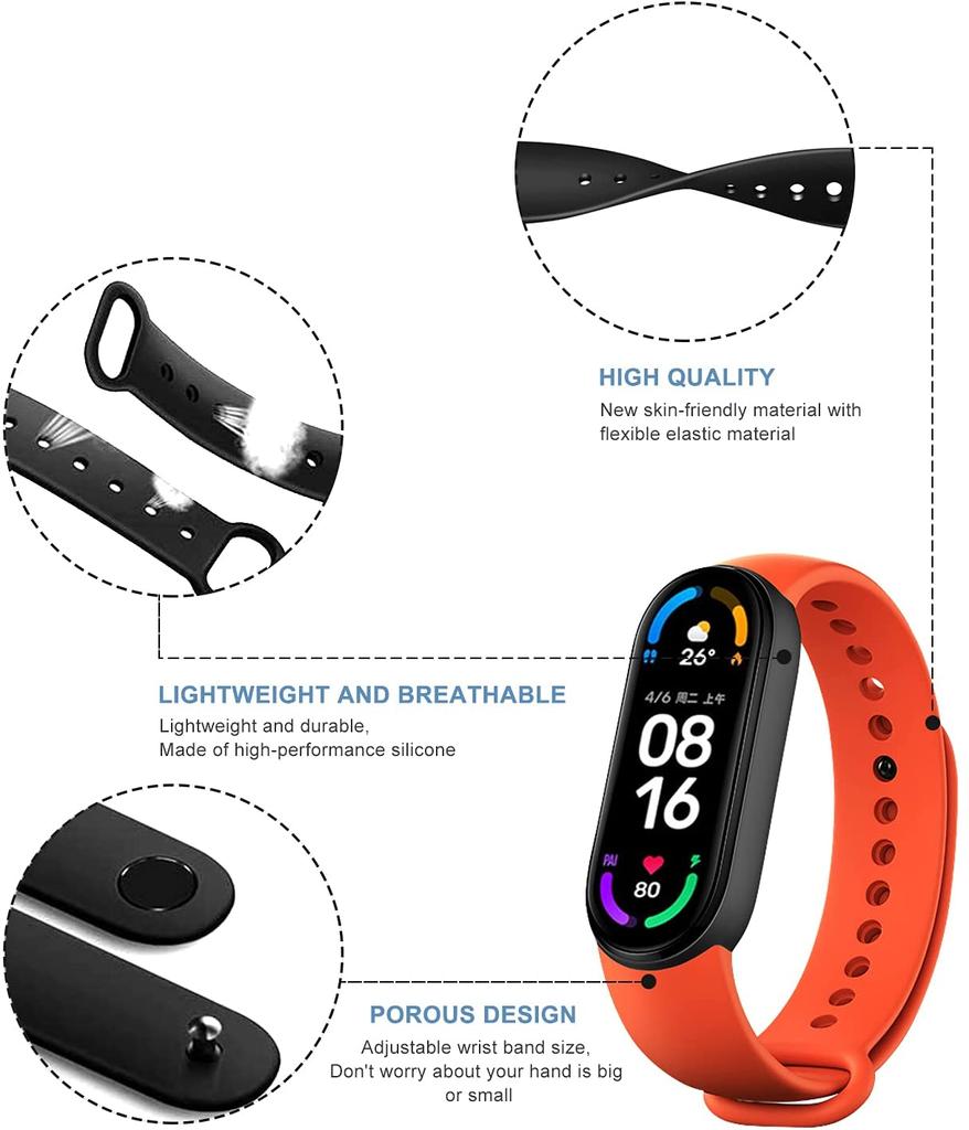Strap for Xiaomi Mi Band 6 7 Bracelet Sport Silicone Watch Wristband Miband Band6 Band4 Correa For Xiaomi Mi Band 3 4 5 7 Straps