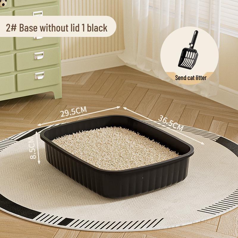 

XL Splash-Proof Semi-Enclosed Cat Litter Box - Widened & Heightened for Easy Cleaning