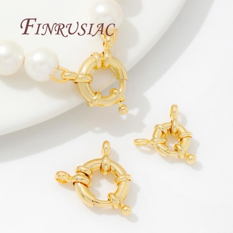 18K Gold Plated Round Spring Clasps For Jewelry Making,Locks For Bracelets 9mm 10mm 11mm Necklace Clasp Accessories For Jewelry