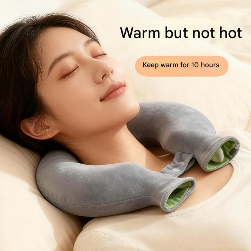 U Shaped Neck Shoulder Heating Pad Hot Water Bag Throw Pillow Cushion Portable Design