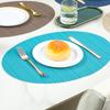 Europese stijl placemat pvc privéruimte hotel restaurant verticaal patroon antislip warmte-isolatie westerse eettafelmat ovaal teslin salontafelmat