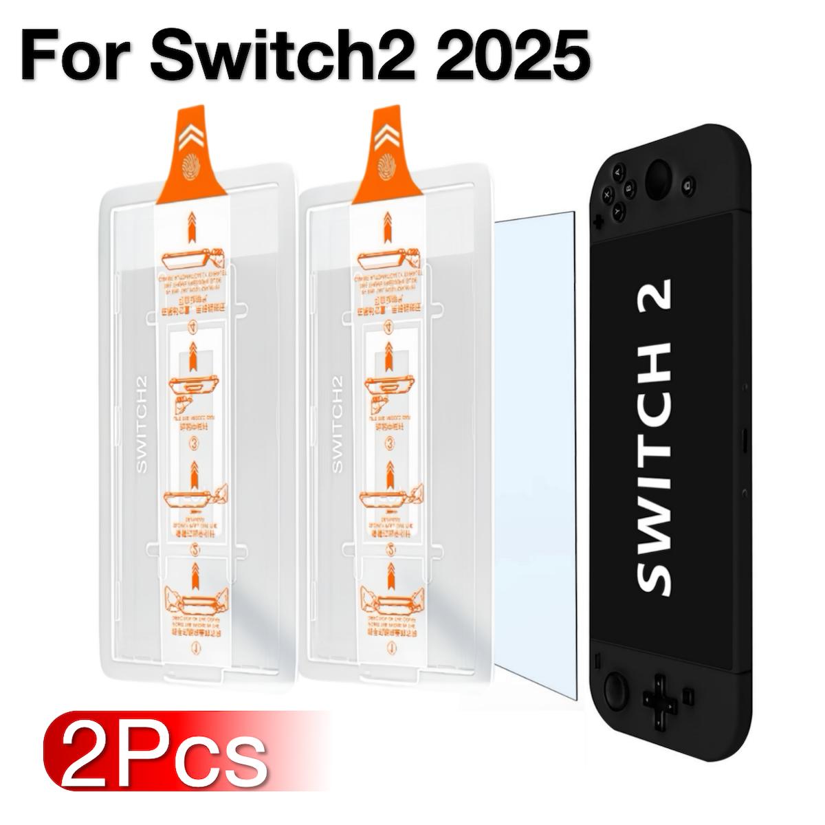 

2Pcs For SWITCH2 SWITCH 2 7.9in Screen Protector Tempered Glass No Dust No Bubbles HD Anti-Scratch Easy Install Kit 2025