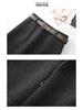 Women's Gray Wool A-line Slit Skirt: Elegant Hip-Hugging Style for Autumn/Winter 2025