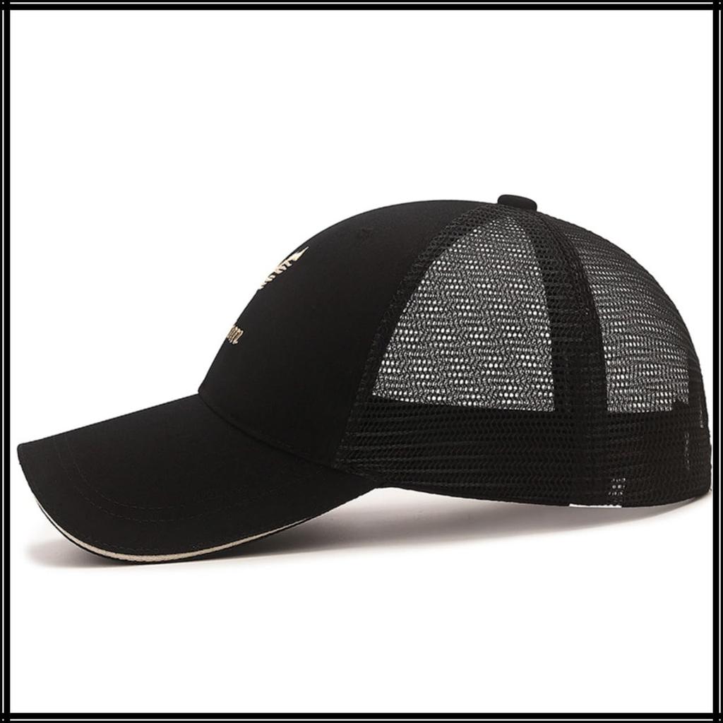 UV CZA010 [White Fang] Hat, Casual, Embroidered, Cap, Outdoor, Protection, Casual, Men's, Women's, (Black)