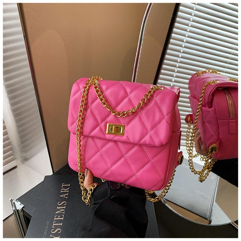 Rhombus Chain Small Bag Women's Summer New Fashion Leisure Shoulder Bag Backpack