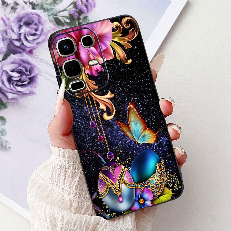 Per Infinix Note 50s X6870 Cover Posteriore Per Infinix Note 50s 5G Custodia Silicone Moda Lusso Fiori Gatto Carino Dipinto Divertente Paraurti