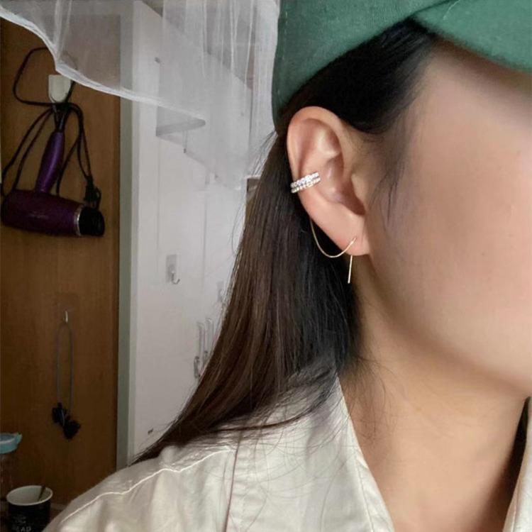 Clip d'oreille Câble d'oreille Chaîne à pampilles Tempérament Boucles d'oreilles Style Fille Hot Doux et Cool