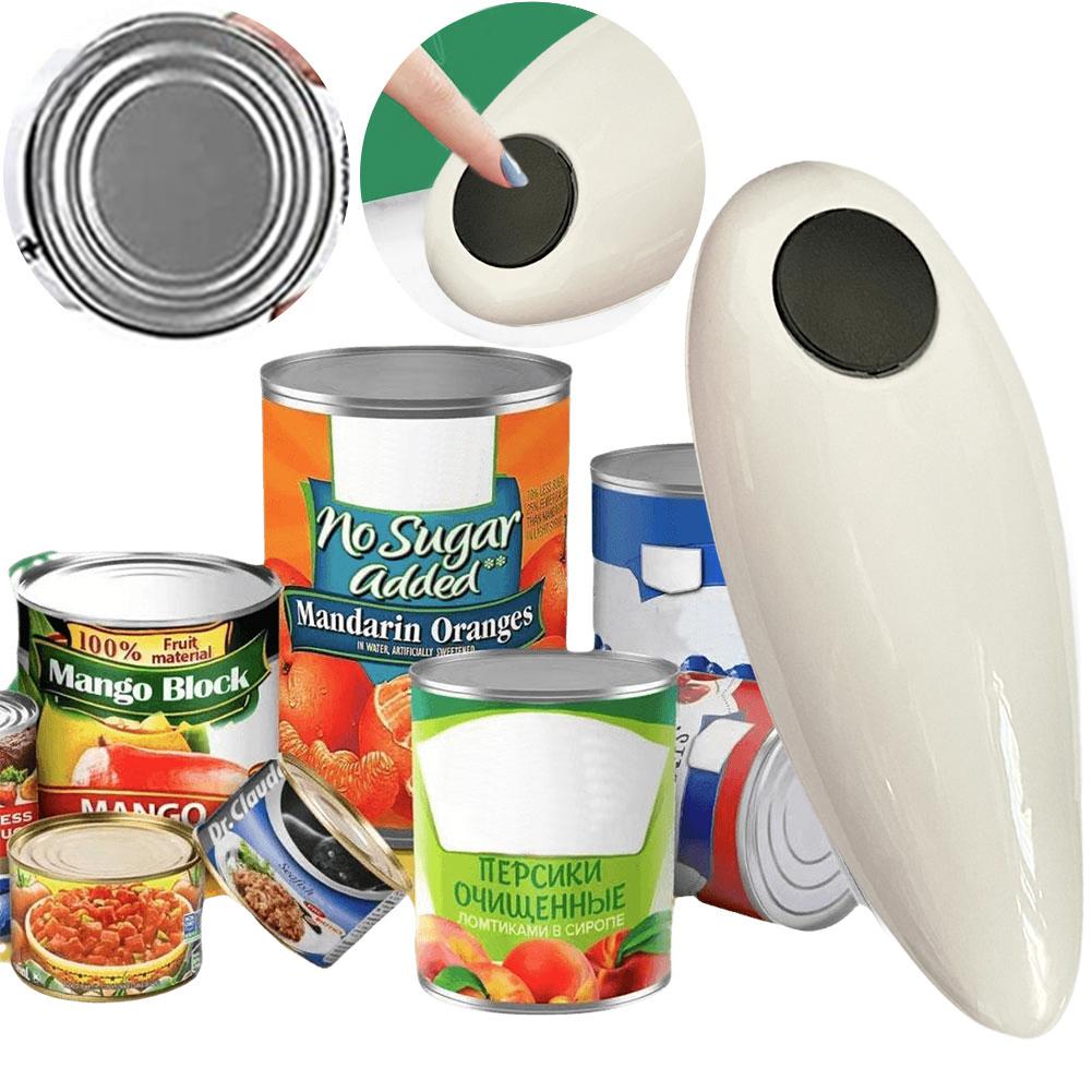 Electric Can Opener Hands Free Bottle Opener Smooth Edge Tin Opener Battery Operated for Weak Hands for All Kinds of Jars