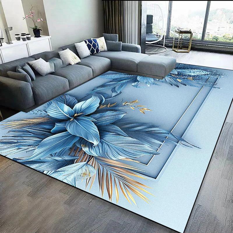 Vardagsrumsdekoration Matta Modern 3D Blomma Golvmatta Hem Lätt Lyx Soffmattor Sovrum Sängkant Klädkammare Stora Mattor