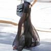 Women's High-Waisted Black Chiffon Wide-Leg Pants - Light Summer Style