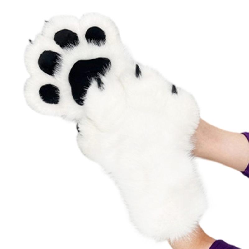 Furry Cats Paws Gloves Cosplay Costume Gloves for Women Girl Warmth Comfort Soft Plush Fursuit Gloves Anime Armwear