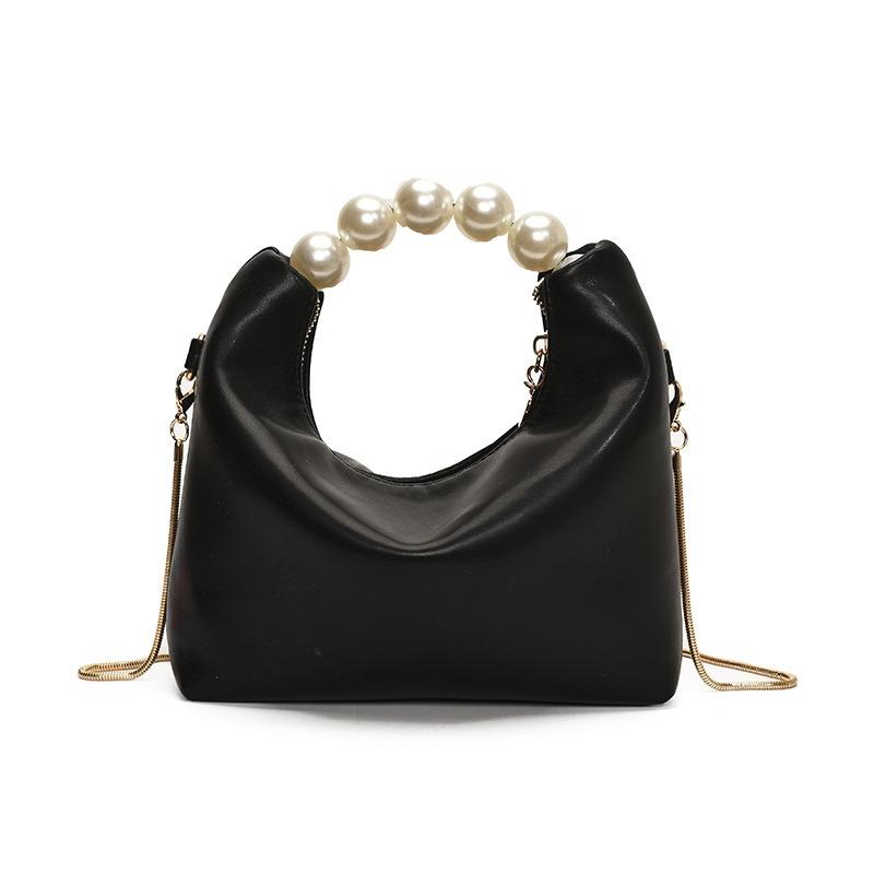 

New mini chain shoulder women s bag summer simple high-end pearl handbag women s messenger bag one size fits all чорний