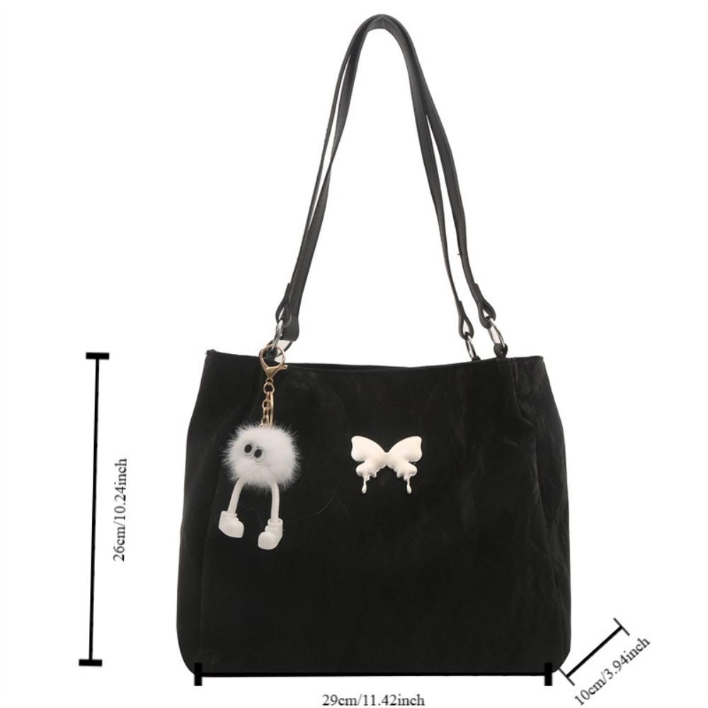 Korean Style Sweet Shoulder Bag Doll Pendant Luxury Handbag Trendy Underarm Tote Bag  Outdoor