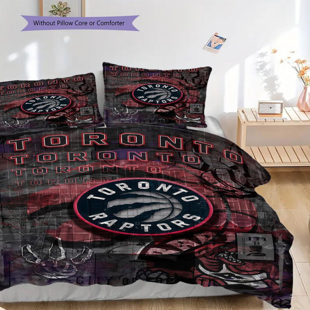 Set da tre pezzi Spirit del Basket Toronto Raptors(1 * copripiumino + 2 * federa, senza nucleo)Set biancheria da letto Copripiumino e federa