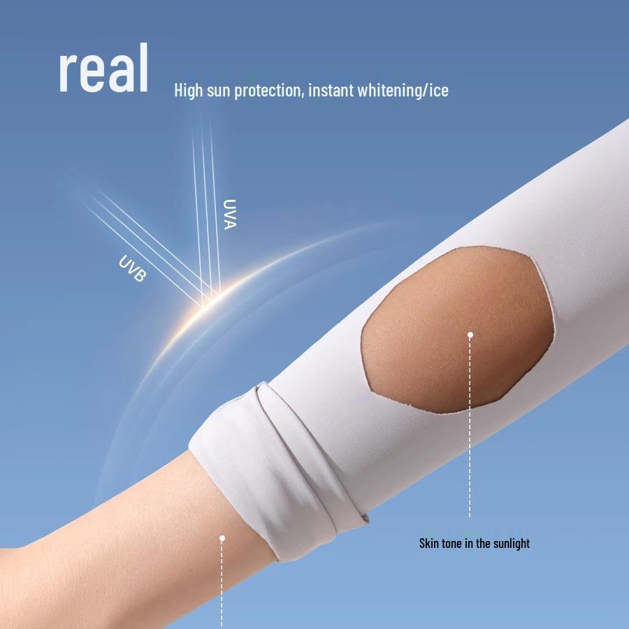 UV-Schutz Kühlende Eisseiden-Ärmel zum Autofahren, Radfahren und Laufen - Unifarben