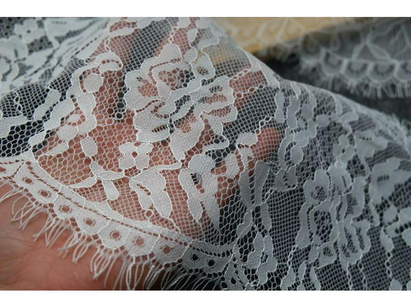 Tela de encaje de pestañas suaves para vestidos de novia, velos, faldas y cortinas