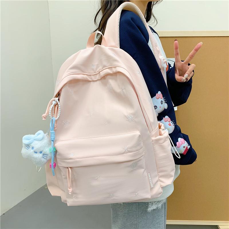 Schoolbag new backpack student schoolbag high value ins wind backpack fashionable versatile large capacity junior high school girls