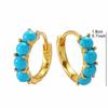 Boho Vintage Imitation Turquoise Gold Color Earrings Retro Art Earrings Fashion Women's Festival Party Gift Accessories
