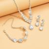 Zircon Rhinestone Necklace Earrings Bracelet Bridal Wedding Dress Accessories Three-piece Set