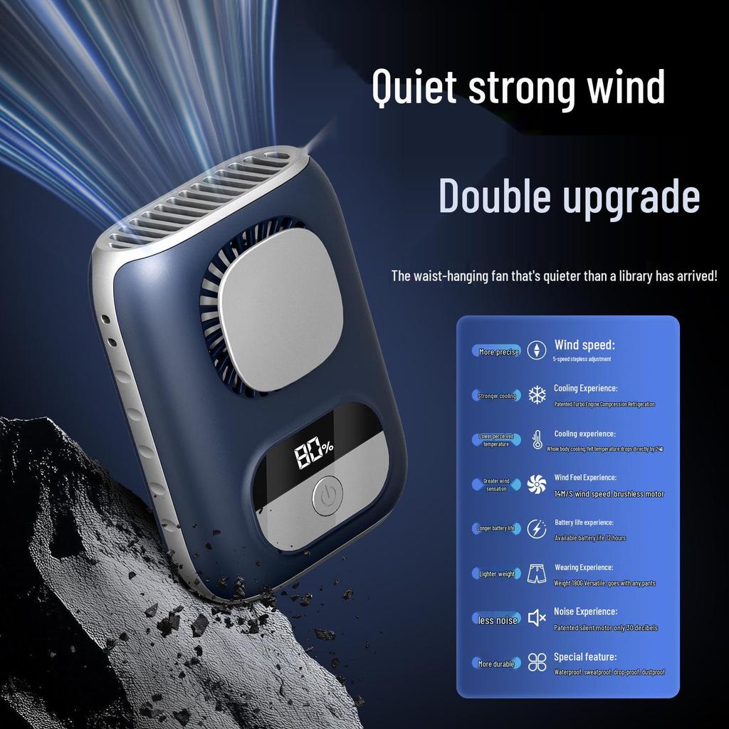 Portable Waist Clip-On Fan: Summer Cooling Solution for High-Temperature Workplaces, Kitchens, and Outdoor Activities