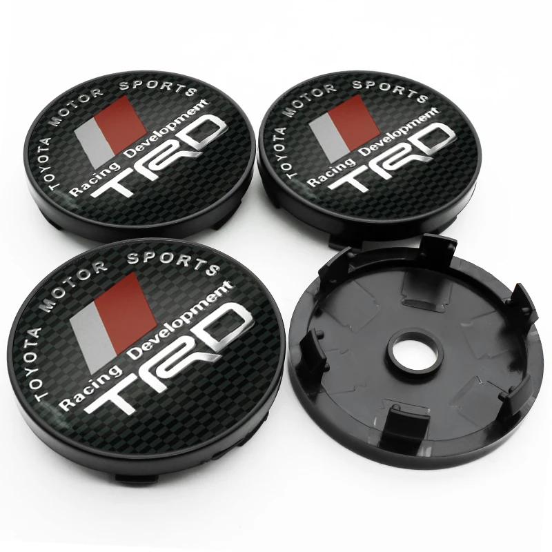 4 Pièces 56mm+60mm 57mm 62mm Cache-moyeu de Roue de Voiture Pour Toyota TRD Rav4 Yaris prius avensis Corolla Camry Autocollant Couvercle Accessoires