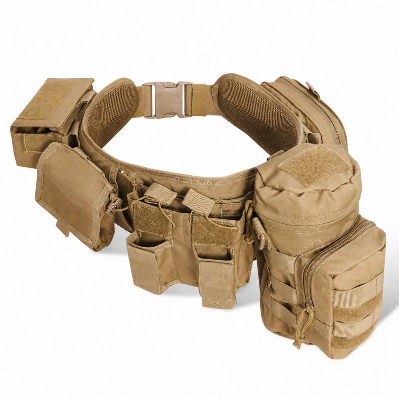 5-Piece Tactical Belt Set Camo Utility Hiking Shooting Outdoor Sports